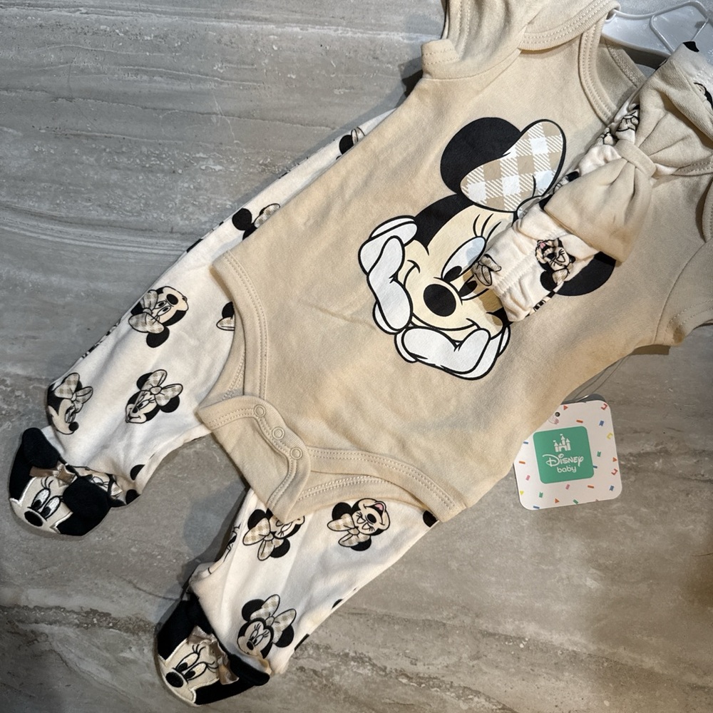 Disney Cream One Piece with Mickey Mouse Print
